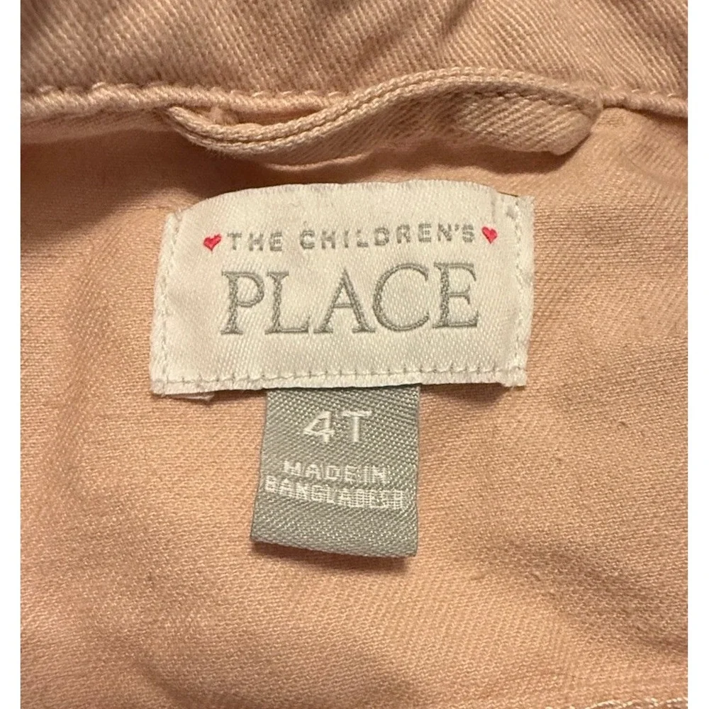 Childrens Place‎ Girls Jean Jacket Pink Girls Rule Patches 4T